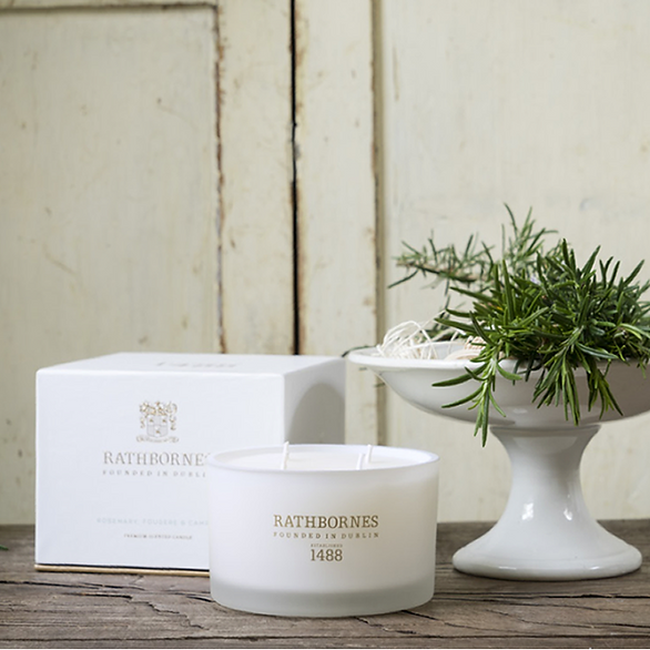Rosemary, Fougere & Camphor Scented Luxury Candle (Smoky herbal)