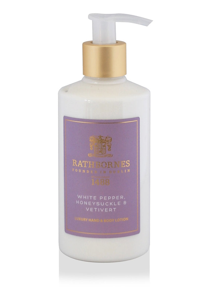 White Pepper, Honeysuckle & Vetivert Luxury Hand And Body Lotion