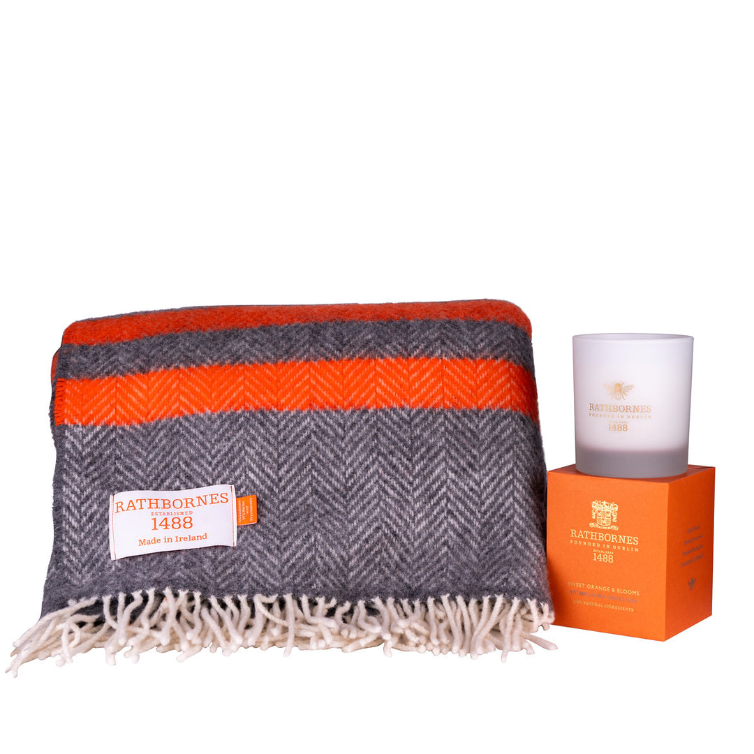 Merino and Cashmere Throw + Sweet Orange Candle