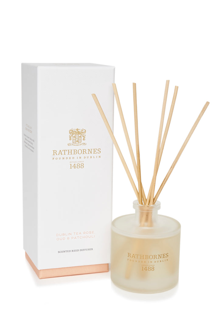 Dublin Tea Rose, Oud & Patchouli Scented Reed Diffuser