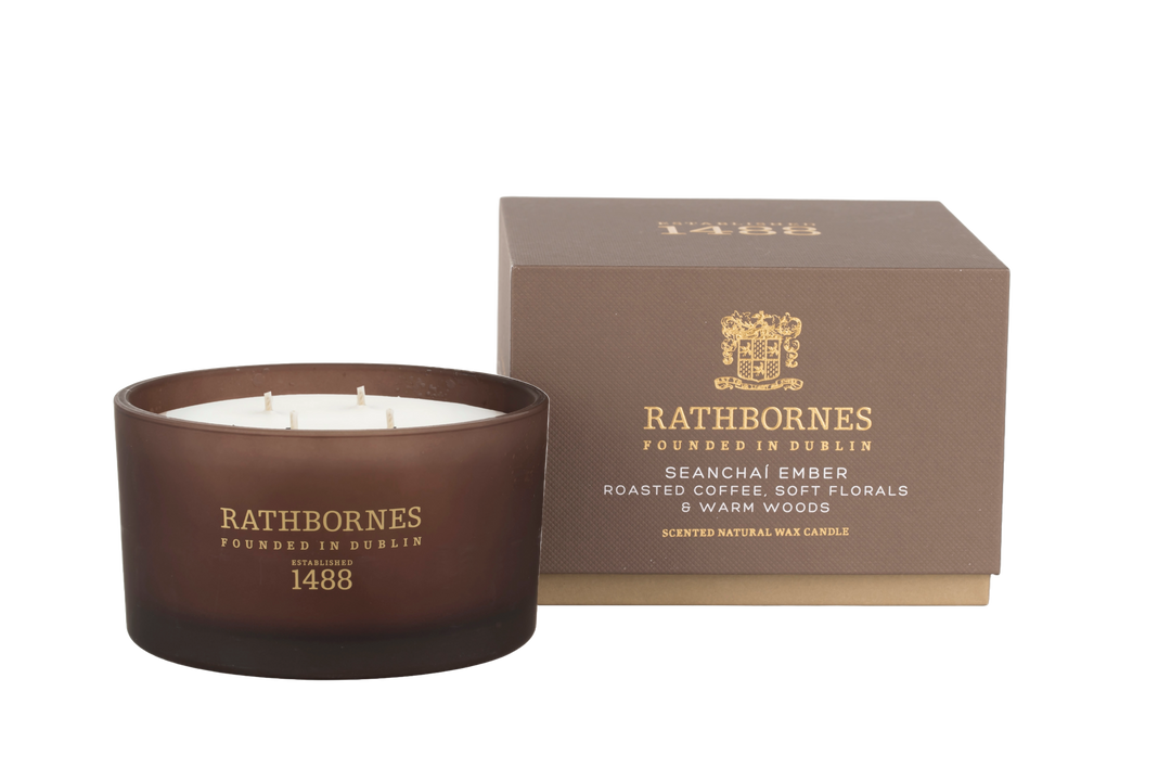 Rathborne's candle and packaging no background