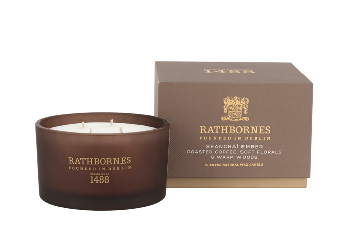 Rathborne's candle and packaging no background