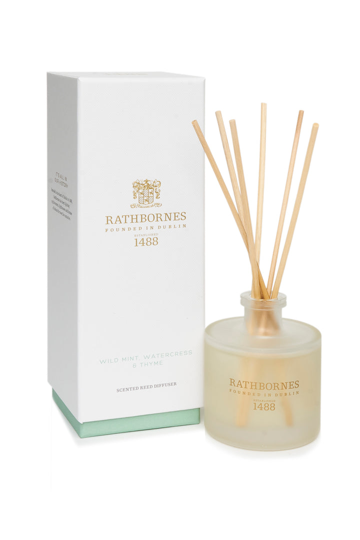 Rathborne's diffuser bottle and packaging on a white background