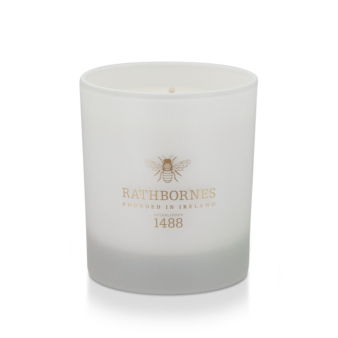 Dusty pink gift box for the Rathbornes Jasmine & Petitgrain scented candle