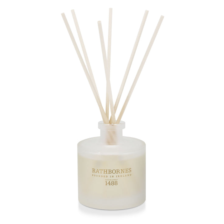 White gift box with mint-green base for the Rathbornes Wild Mint, Watercress & Thyme scented reed diffuser