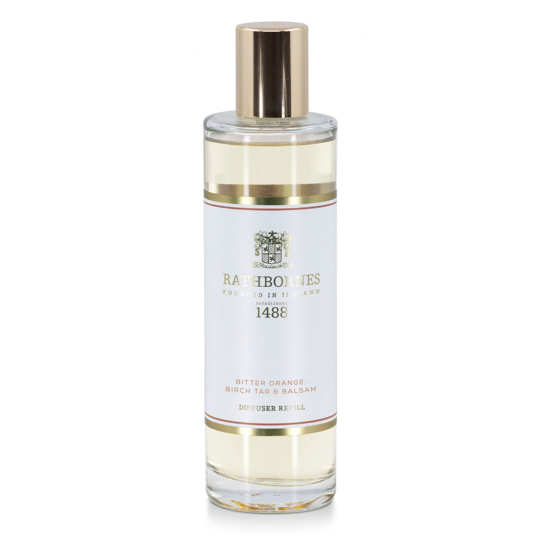 Rathbornes Bitter Orange, Birch Tar & Balsam reed diffuser refill bottle
