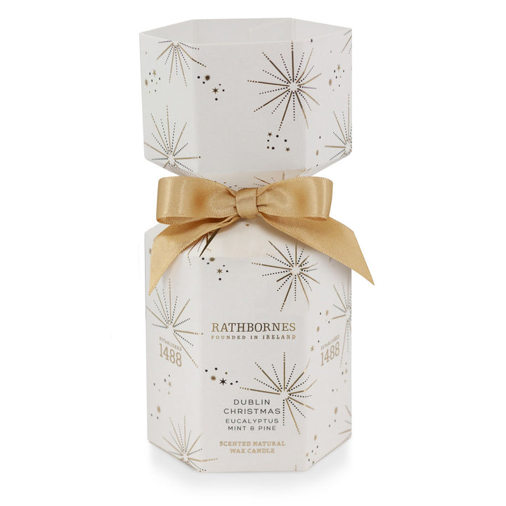 Rathbornes Dublin Christmas Christmas cracker gift box with gold ribbon