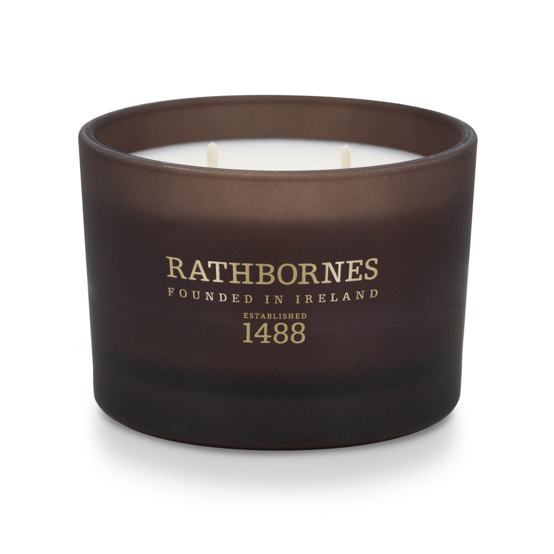 Rathbornes Seanchaí Ember (Roasted Coffee, Soft Florals & Warm Woods) classic scented candle in mocha brown glass