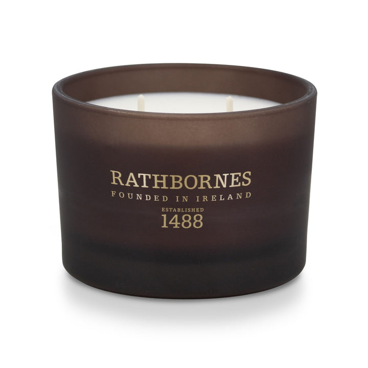 Rathbornes Seanchaí Ember (Roasted Coffee, Soft Florals & Warm Woods) classic scented candle in mocha brown glass
