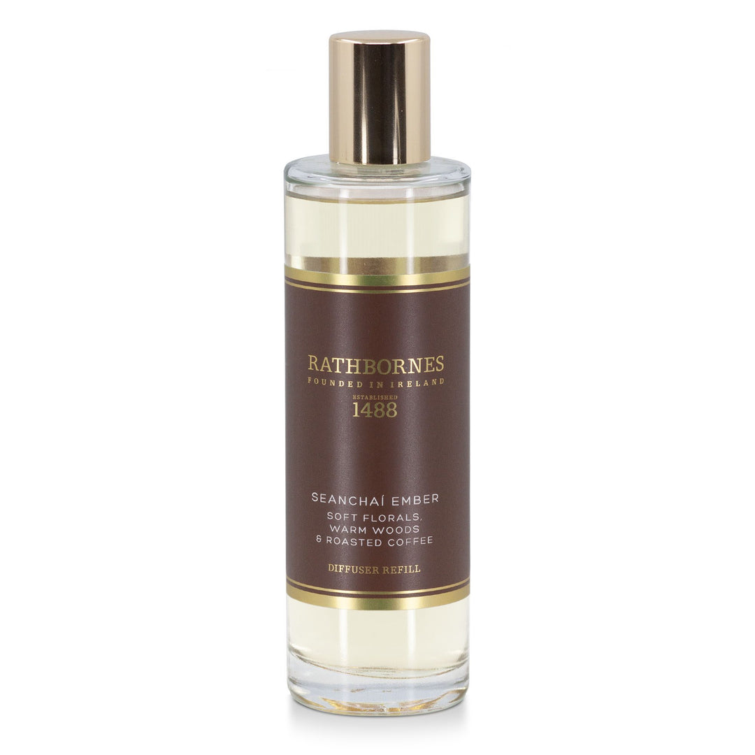 Rathbornes Seanchaí Ember (Roasted Coffee, Soft Florals & Warm Woods) reed diffuser refill bottle