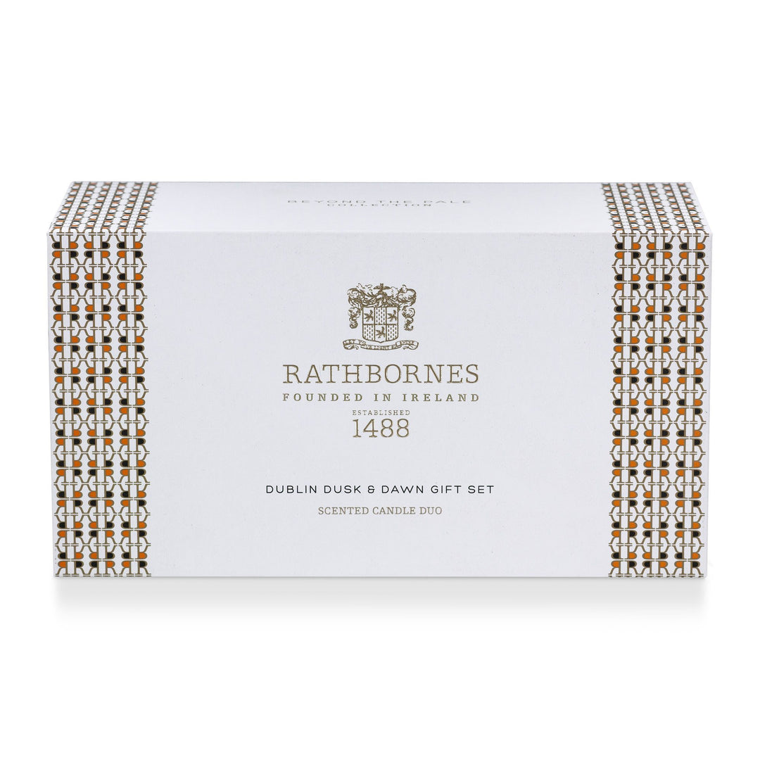 Rathbornes Dublin Dawn and Dusk classic candle gift set box, closed