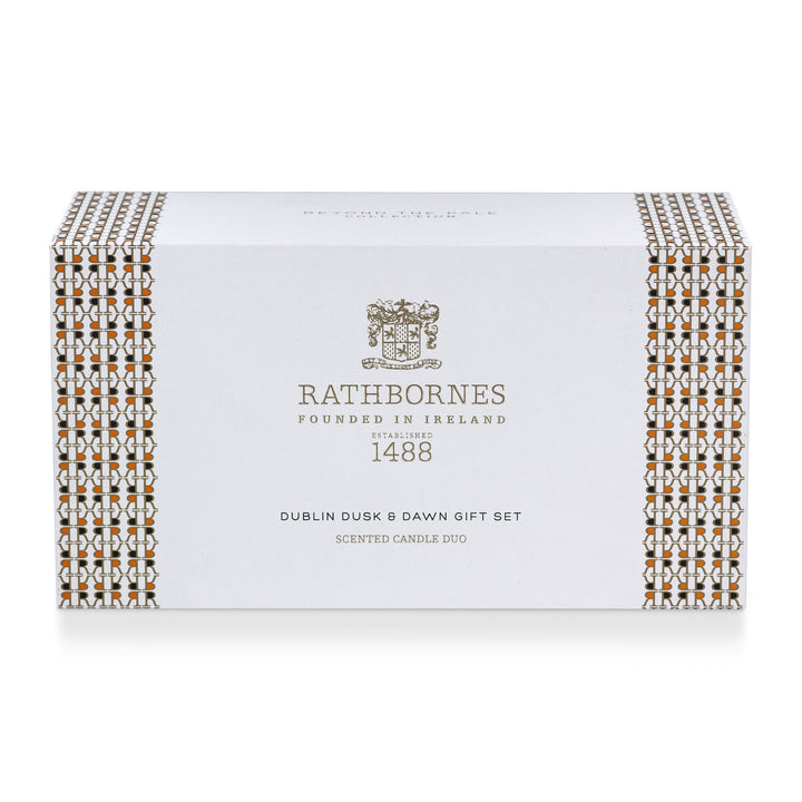 Rathbornes Dublin Dawn and Dusk classic candle gift set box, closed