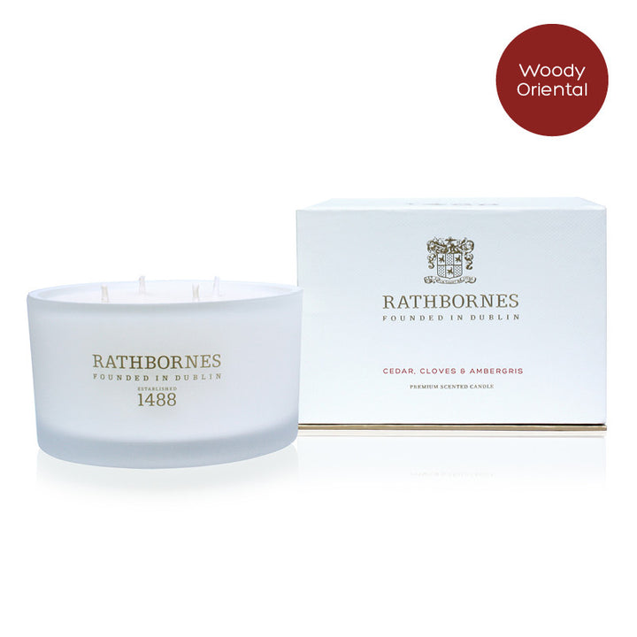 Cedar, Cloves & Amber Scented Luxury Candle