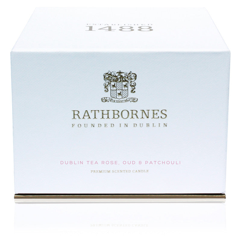 Dublin Tea Rose, Oud & Patchouli Scented Luxury Candle