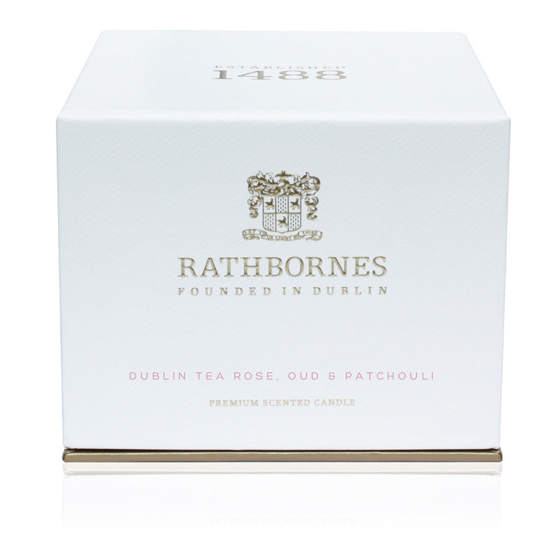 Dublin Tea Rose, Oud & Patchouli Scented Classic Candle