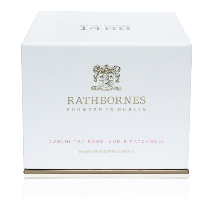Dublin Tea Rose, Oud & Patchouli Scented Classic Candle