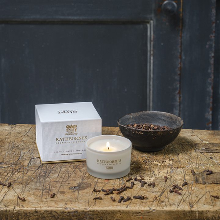 Cedar, Cloves & Amber Scented Travel Candle